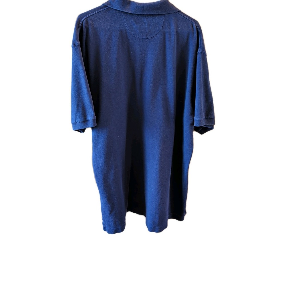Evergreen Interlock Polo Mens Shirt Size XXL Solid Blue 100% Cotton Short Sleeve - Picture 4 of 4